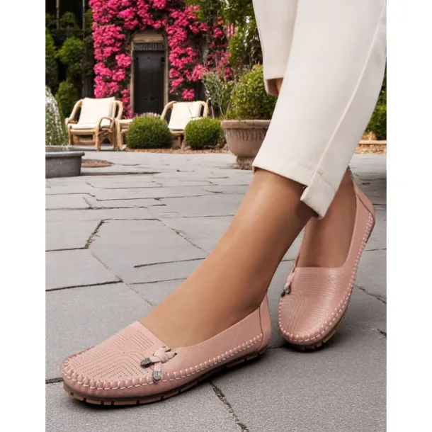Women's Soft Pink Loafers – Comfortable Slip-On Driving Moccasins for Office, Shopping and Weekend Outings