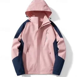 Women's Softshell Jacket Hiking Jacket Outdoor Color Block Windproof Water Resistant Windbreaker Jacket Traveling Light Pink Black Ivory Pink Blue