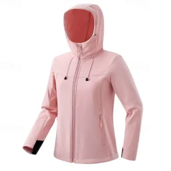 Women's Softshell Jacket Hiking Jacket Outdoor Windproof Water Resistant Fleece Jackets Windbreaker Jacket Traveling Black Pink Blue Purple