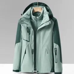 Women's Softshell Jacket Hiking Jacket Winter Outdoor Windproof Water Resistant 3-in-1 Jacket Fleece Jackets Windbreaker Jacket Traveling Black Ivory Pink Green