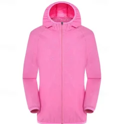 Women's Softshell Jacket Hiking Jacket Outdoor Sun Protection Windproof Lightweight Jacket Windbreaker Jacket Traveling Wine Red Black White Yellow Pink