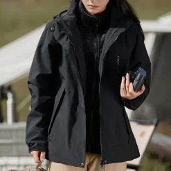 Women's Softshell Jacket Hiking Jacket Winter Outdoor Thermal Warm Fleece Lining Windproof Water Resistant 3-in-1 Jacket Fleece Jackets Windbreaker Jacket Traveling Light Pink Black White Yellow Pink