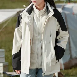 Women's Softshell Jacket Hiking Jacket Winter Outdoor Thermal Warm Fleece Lining Windproof Water Resistant 3-in-1 Jacket Fleece Jackets Windbreaker Jacket Traveling Light Pink Black White Yellow Pink