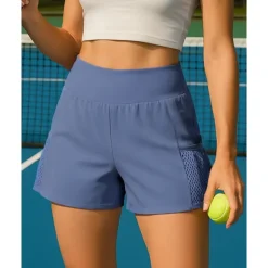 Women's Solid Colored Sports Shorts Tennis Shorts 2 in 1 Moisture Wicking Breathable Tennis Golf Pickleball Black Yellow Pink Tennis Clothing