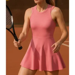 Women's Solid Colored Tennis Skirts with Shorts Sports Dress Ruched Moisture Wicking Breathable Tennis Golf Pickleball Black Pink Khaki Tennis Clothing
