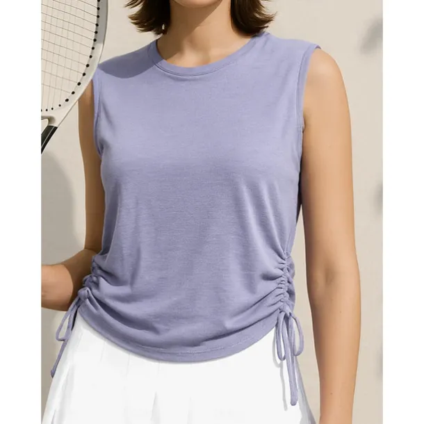 Women's Solid Colored Tennis Top Sleeveless Drawstring Sweat-Wicking Moisture Wicking Breathable Tennis Golf Pickleball Violet Black White Tennis Clothing