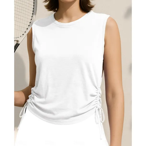 Women's Solid Colored Tennis Top Sleeveless Drawstring Sweat-Wicking Moisture Wicking Breathable Tennis Golf Pickleball Violet Black White Tennis Clothing