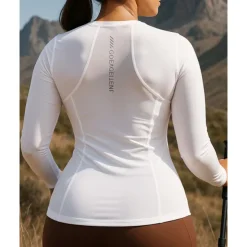 Women's Sport Shirt Hiking Tee shirt Hiking Shirt Long Sleeve Crew Neck Tee Tshirt Top Outdoor Quick Dry Lightweight Elastic Breathable Slim Pullover Polyester Black White Tennis Golf Running