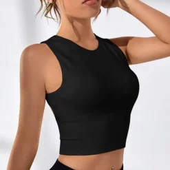 Women's Sports Bra High Support Open Back Removable Pad Solid Color Dark Grey Spandex Yoga Fitness Gym Workout Bra Top Sport Activewear High Impact Breathable Comfortable Stretchy Slim Home Outfits