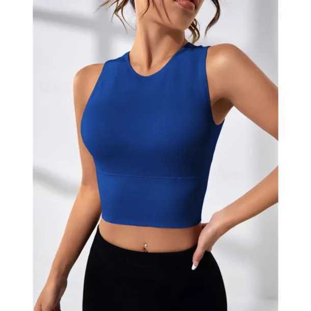 Women's Sports Bra High Support Open Back Removable Pad Solid Color Dark Grey Spandex Yoga Fitness Gym Workout Bra Top Sport Activewear High Impact Breathable Comfortable Stretchy Slim Home Outfits