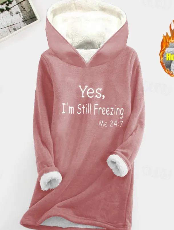 Women's Sporty Chic Hoodie Sweatshirt Pullover Sherpa Letter Casual Sports Print Warm Fuzzy Comfrt Hoodie Long Sleeve Top Micro-elastic Fall & Winter Comfrt Breathable Soft Fabric