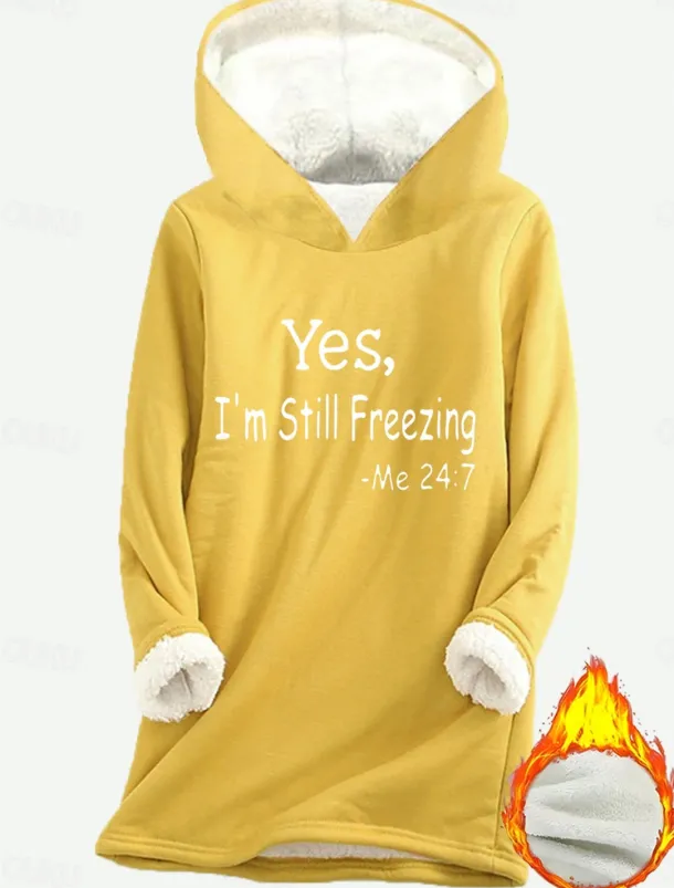 Women's Sporty Chic Hoodie Sweatshirt Pullover Sherpa Letter Casual Sports Print Warm Fuzzy Comfrt Hoodie Long Sleeve Top Micro-elastic Fall & Winter Comfrt Breathable Soft Fabric