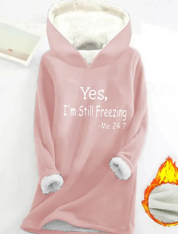 Women's Sporty Chic Hoodie Sweatshirt Pullover Sherpa Letter Casual Sports Print Warm Fuzzy Comfrt Hoodie Long Sleeve Top Micro-elastic Fall & Winter Comfrt Breathable Soft Fabric