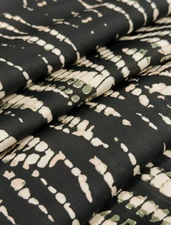 Women's Spotted Print Chiffon Shirt Lantern Sleeve Notched Collar Buttoned Blouse