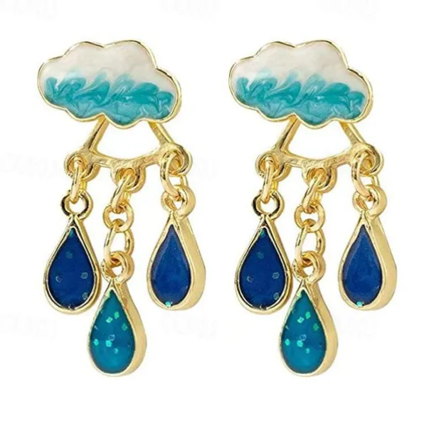 Women's Stud Earrings Drop Earrings Hoop Earrings Geometrical Clouds Elegant Vintage Cute Stylish Simple Earrings Jewelry Beige / White / Light Pink / Blue For Party Street Daily Holiday Festival 1