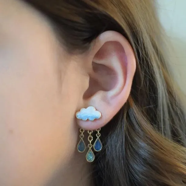 Women's Stud Earrings Drop Earrings Hoop Earrings Geometrical Clouds Elegant Vintage Cute Stylish Simple Earrings Jewelry Beige / White / Light Pink / Blue For Party Street Daily Holiday Festival 1