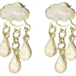 Women's Stud Earrings Drop Earrings Hoop Earrings Geometrical Clouds Elegant Vintage Cute Stylish Simple Earrings Jewelry Beige / White / Light Pink / Blue For Party Street Daily Holiday Festival 1