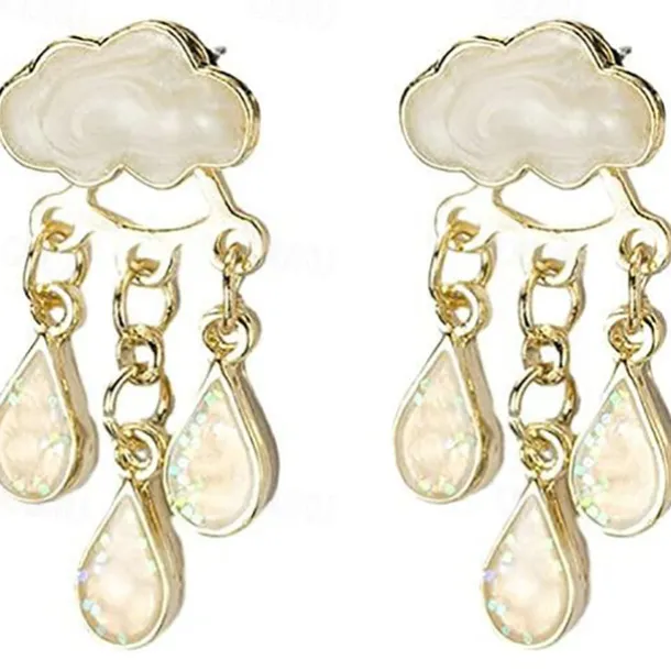 Women's Stud Earrings Drop Earrings Hoop Earrings Geometrical Clouds Elegant Vintage Cute Stylish Simple Earrings Jewelry Beige / White / Light Pink / Blue For Party Street Daily Holiday Festival 1