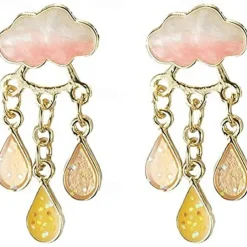 Women's Stud Earrings Drop Earrings Hoop Earrings Geometrical Clouds Elegant Vintage Cute Stylish Simple Earrings Jewelry Beige / White / Light Pink / Blue For Party Street Daily Holiday Festival 1