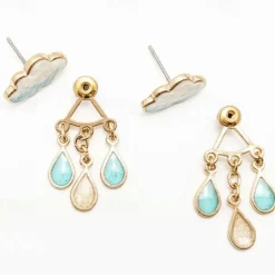 Women's Stud Earrings Drop Earrings Hoop Earrings Geometrical Clouds Elegant Vintage Cute Stylish Simple Earrings Jewelry Beige / White / Light Pink / Blue For Party Street Daily Holiday Festival 1