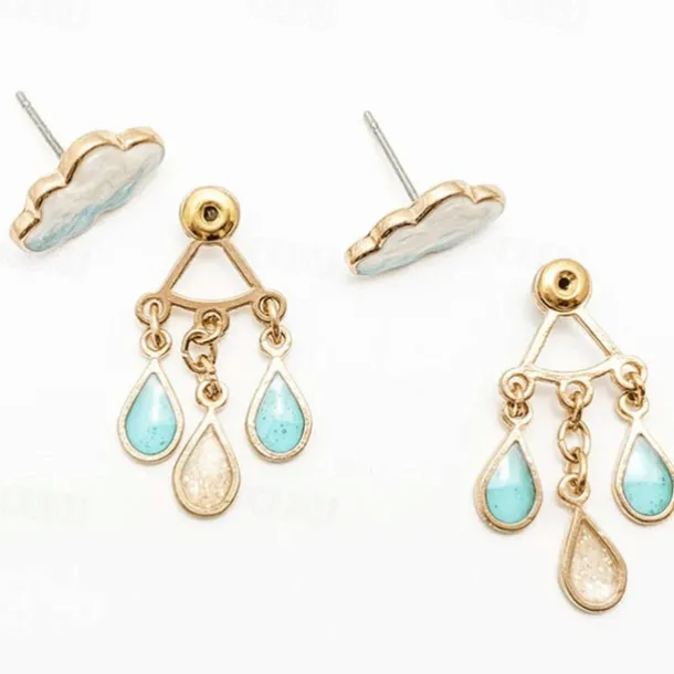 Women's Stud Earrings Drop Earrings Hoop Earrings Geometrical Clouds Elegant Vintage Cute Stylish Simple Earrings Jewelry Beige / White / Light Pink / Blue For Party Street Daily Holiday Festival 1