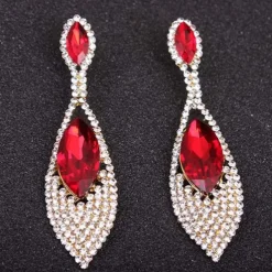 Women's Stud Earrings Drop Earrings Hoop Earrings Long Drop Elegant Vintage Stylish Luxury European Sweet Earrings Jewelry Red For Wedding Party Anniversary Holiday Engagement 1 Pair