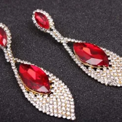 Women's Stud Earrings Drop Earrings Hoop Earrings Long Drop Elegant Vintage Stylish Luxury European Sweet Earrings Jewelry Red For Wedding Party Anniversary Holiday Engagement 1 Pair