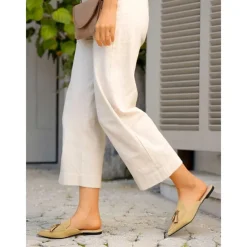 Women's Stylish Camel Suede Loafer Mules with Tassel Detail | Perfect for Casual and Dressy Occasions