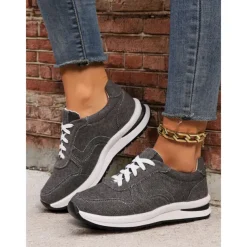 Women's Stylish Denim Sneakers with White Sole | Perfect for Casual and Everyday Wear