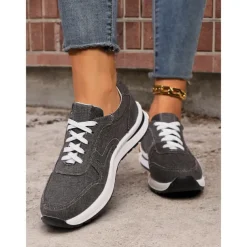 Women's Stylish Denim Sneakers with White Sole | Perfect for Casual and Everyday Wear