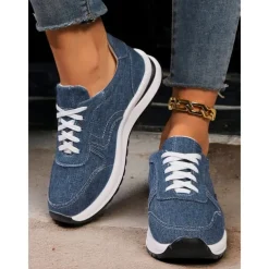 Women's Stylish Denim Sneakers with White Sole | Perfect for Casual and Everyday Wear