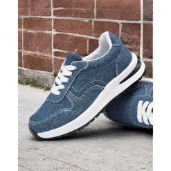 Women's Stylish Denim Sneakers with White Sole | Perfect for Casual and Everyday Wear