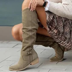 Women's Suede Over-the-Knee Boots with Slouchy Design - Perfect for Fall Fashion, Casual Outings, and Outdoor Adventures