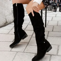 Women's Suede Over-the-Knee Boots with Slouchy Design - Perfect for Fall Fashion, Casual Outings, and Outdoor Adventures