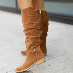 Women's Suede Over-the-Knee Boots with Slouchy Design - Perfect for Fall Fashion, Casual Outings, and Outdoor Adventures