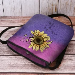 Women's Sunflower Print Crossbody Bag - Large Capacity Waterproof Fabric Shoulder Bag with Adjustable Shoulder Strap, Inspired 
