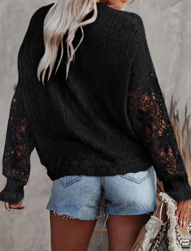 Women's Sweater Cardigan Casual Soft Pure Color Ribbed V Neck Buttons Knitted Hole Long Sleeve Regular Tops Knit Outdoor Daily Weekend Black White Fall Winter