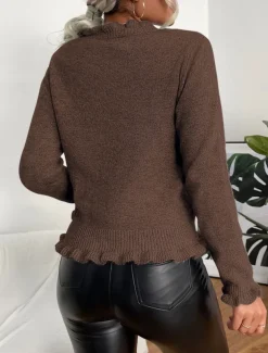 Women's Sweater Cardigan Casual Soft Pure Color Ribbed V Neck Buttons Knitted Long Sleeve Regular Tops Knit Outdoor Daily Weekend Pink Brown Fall Winter