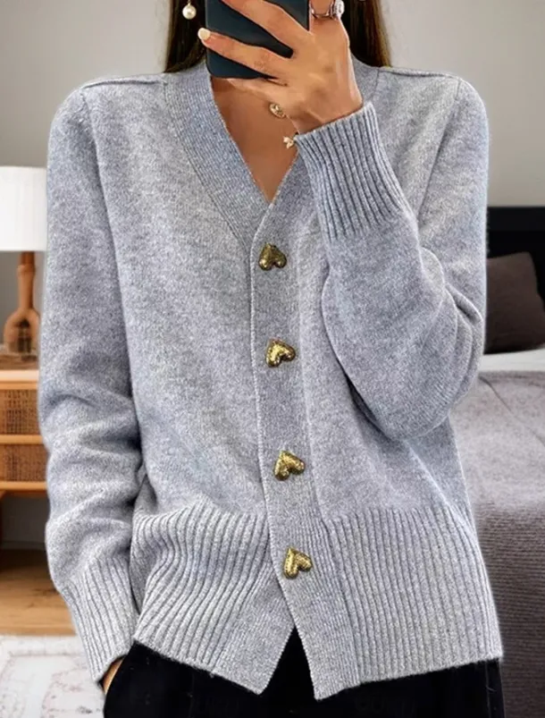 Women's Sweater Cardigan Casual Soft Pure Color Ribbed V Neck Pocket Knitted Long Sleeve Regular Tops Knit Outdoor Daily Weekend Black White Fall Winter
