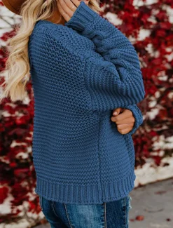 Women's Sweater Cardigan Casual Soft Pure Color Ribbed V Neck Knitted Long Sleeve Regular Tops Knit Outdoor Daily Weekend Army Green Blue Fall Winter