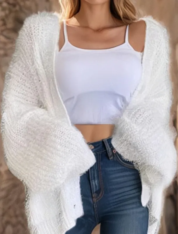 Women's Sweater Cardigan Casual Soft Pure Color Ribbed V Neck Buttons Knitted Long Sleeve Regular Tops Knit Outdoor Daily Weekend White Pink Fall Winter