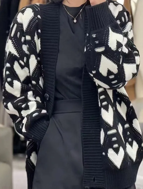 Women's Sweater Cardigan Casual Soft Pure Color Ribbed V Neck Buttons Knitted Print Long Sleeve Long Tops Knit Outdoor Daily Weekend Black Pink Fall Winter