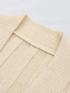 Women's Sweater Cardigan Casual Soft Pure Color Ribbed V Neck Pocket Knitted Long Sleeve Long Tops Knit Outdoor Daily Weekend Red Green Fall Winter