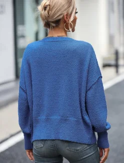 Women's Sweater Cardigan Daily Casual Solid Color Shirt Collar Knitted Textured Long Sleeve Regular Tops Knit Home Work White Red Fall Winter