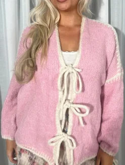 Women's Sweater Cardigan Elegant Fashion Streetwear Pure Color Open Front Pocket Knitted Long Sleeve Regular Tops Knit Outdoor Daily Weekend Pink Khaki Fall Winter