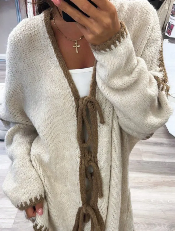 Women's Sweater Cardigan Elegant Fashion Streetwear Pure Color Open Front Pocket Knitted Long Sleeve Regular Tops Knit Outdoor Daily Weekend Pink Khaki Fall Winter
