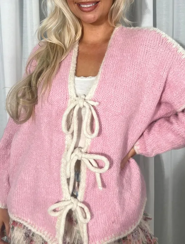 Women's Sweater Cardigan Elegant Fashion Streetwear Pure Color Open Front Pocket Knitted Long Sleeve Regular Tops Knit Outdoor Daily Weekend Pink Khaki Fall Winter