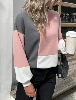 Women's Sweater Casual Soft Plaid Waffle Crew Neck Knitted Long Sleeve Regular Tops Knit Outdoor Daily Weekend Dark Gray Fall Winter