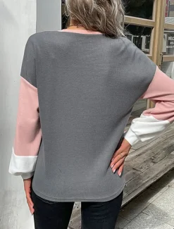 Women's Sweater Casual Soft Plaid Waffle Crew Neck Knitted Long Sleeve Regular Tops Knit Outdoor Daily Weekend Dark Gray Fall Winter