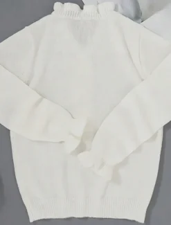 Women's Sweater Casual Soft Pure Color Ribbed V Neck Ruffle Buttons Knitted Long Sleeve Regular Tops Knit Outdoor Daily Weekend Black White Fall Winter